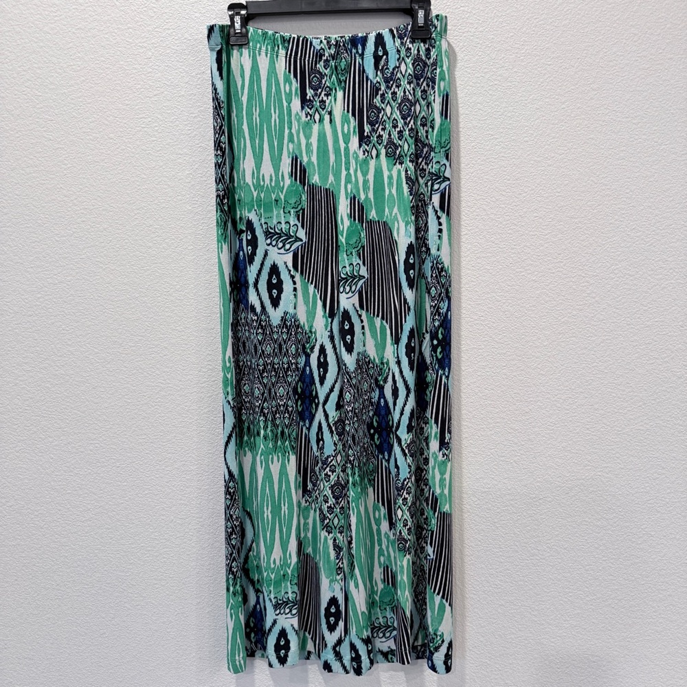 Chico’s Travelers Ikat Palazzo Pants | Resort Core Boho Coastal | Size 1 M 8/10 - Picture 2 of 6